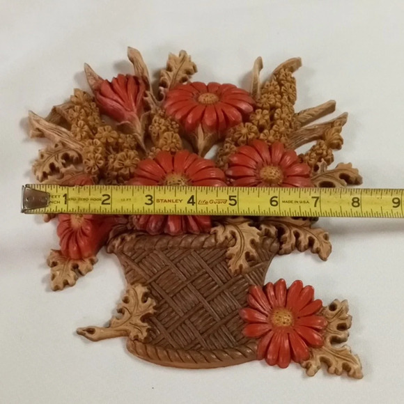 HOMCO MCM FALL FLOWERS SET OF VTG 70'S 3D WALL ART - Picture 9 of 10